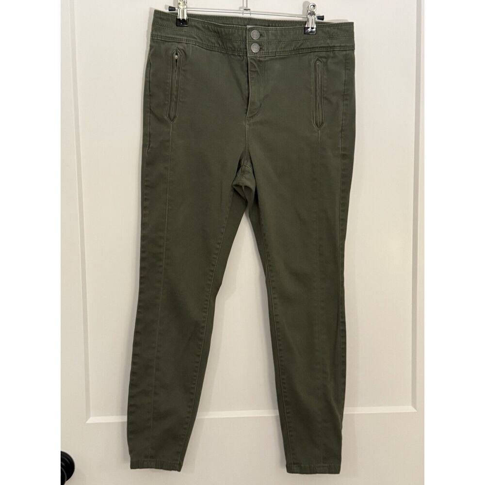 Loft Pants Womens Size 29/8 Green Skinny Ankle Double Button Made in Love L 24